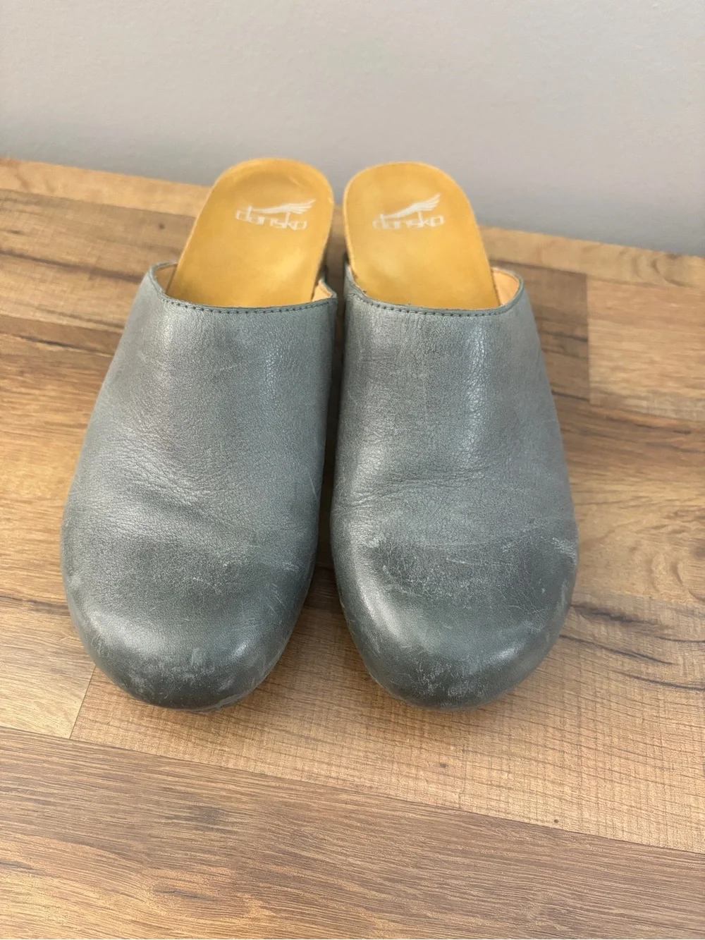Dansko Talulah Leather Slip On Clog Shoes Mules Light Teal Women’s - Picture 4 of 10